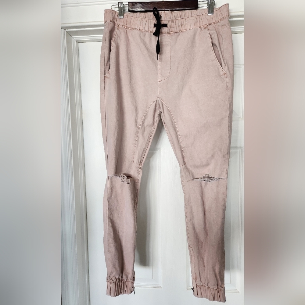 PacSun Pink Joggers with zipper detail at ankle